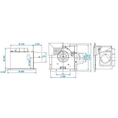 Quạt hút âm trần dùng với ống dẫn Panasonic FV-24CH8=FV-24CH9