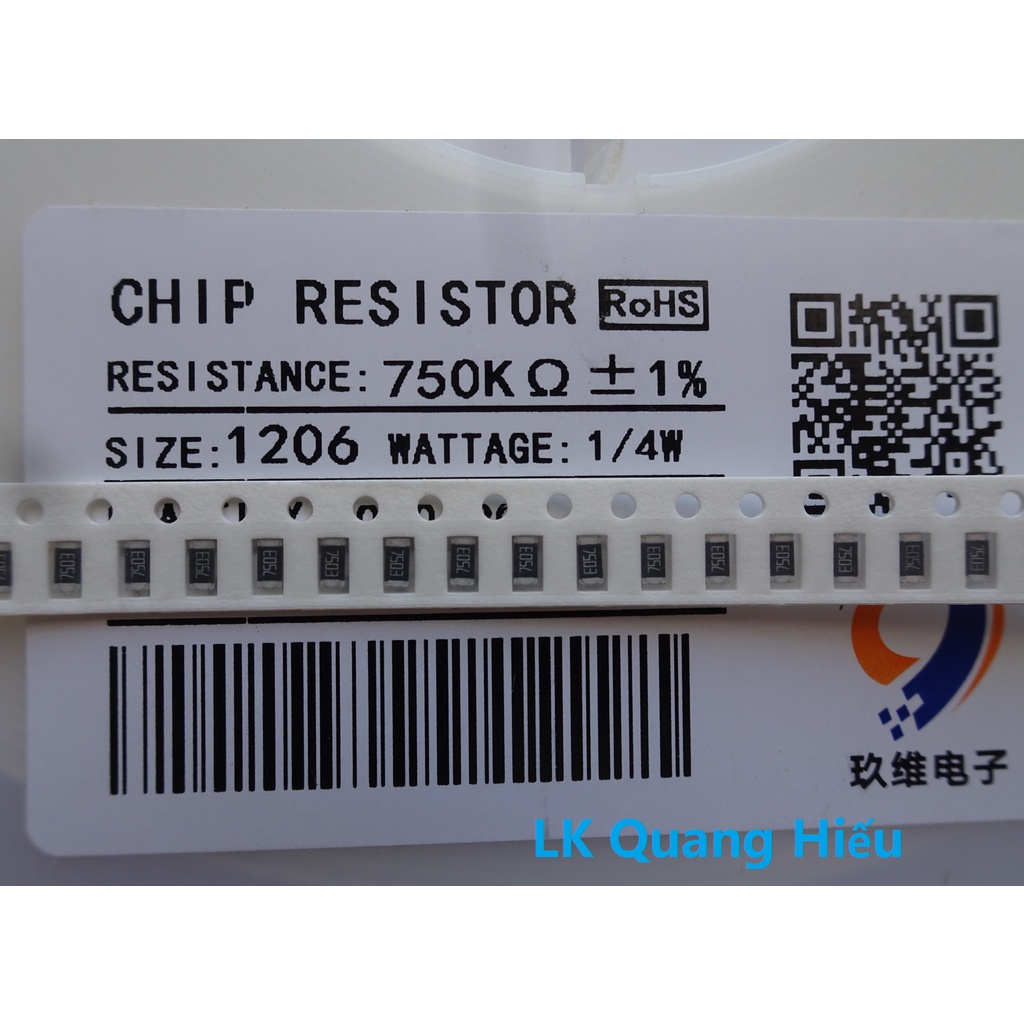 Điện trở dán 750 K ohm SMD 1206 1% 1/4W