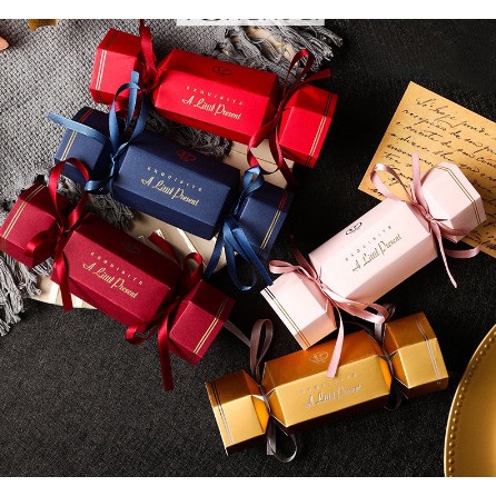 Hộp giấy hình kẹo, hộp đựng bánh kẹo socola quà tặng trang trí tiệc, giỏ quà tết