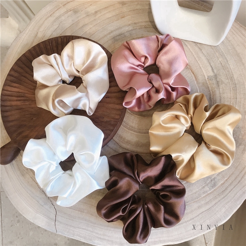 1PC Satin Silk Hair Tie Elastic Scrunchies Ponytail Holder Hair Rope