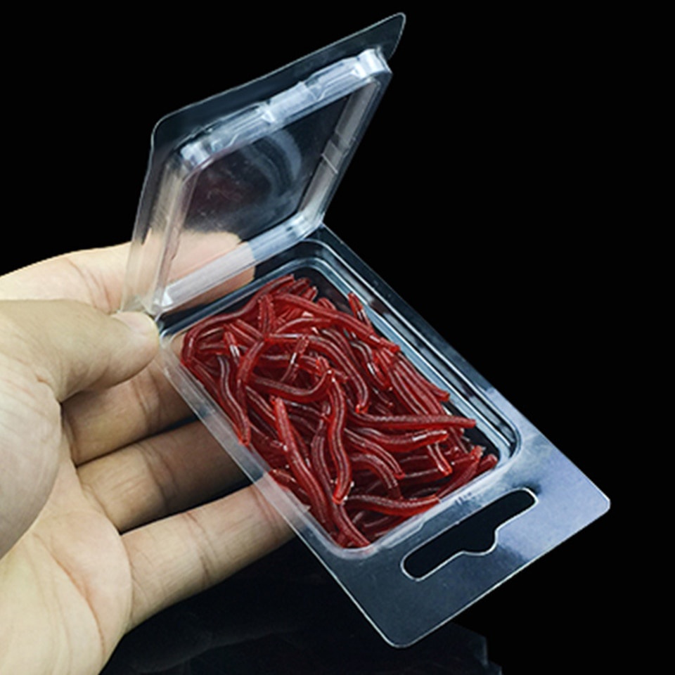 Set 50 Mồi Giun Giả Mềm Câu Cá 3.5cm