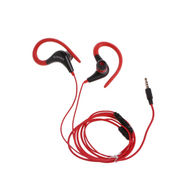 HSV 3.5mm Stereo Earbud Ear Hook Headphone With Mic For iPhone Samsung Smart Phone