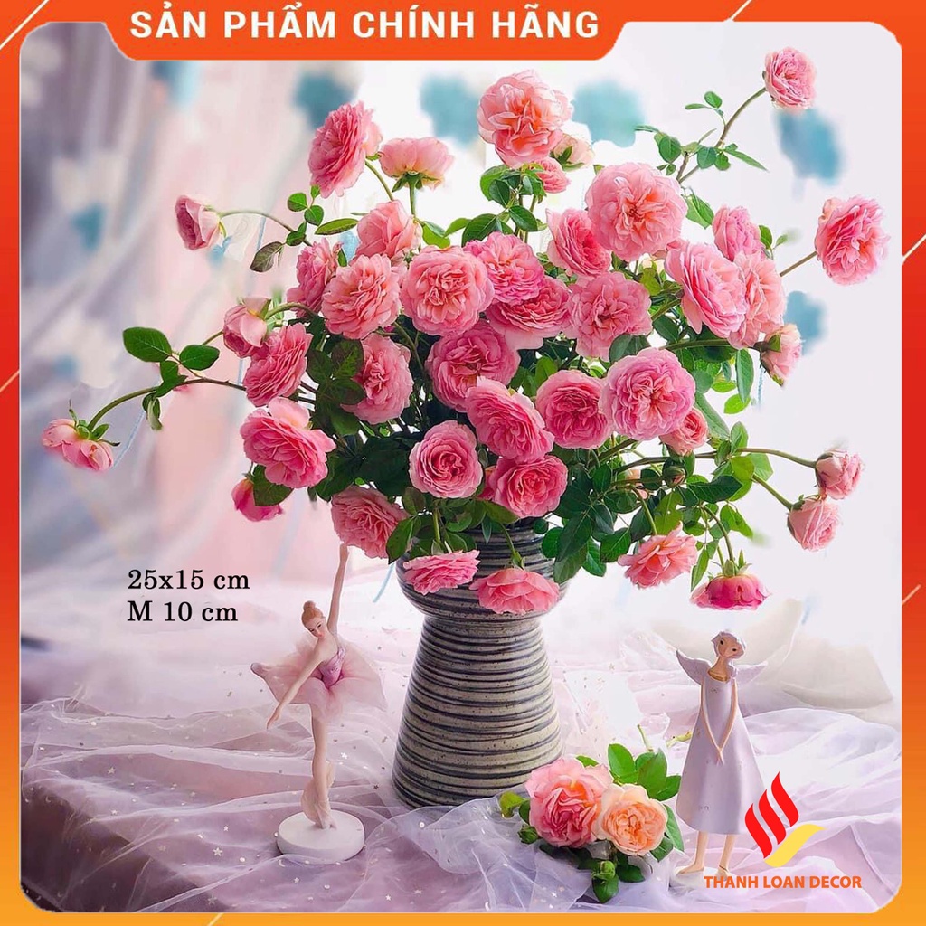 Lọ hoa, bình hoa dáng búp bê, mặt hồ cao cấp - Gốm sứ Bát Tràng - Cắm hoa decor trang trí phòng khách sang trọng
