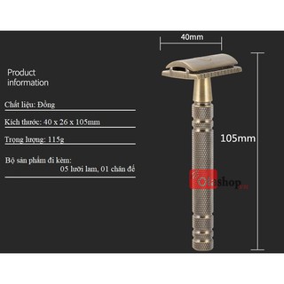 Dao cạo râu cổ điển cao cấp đồng