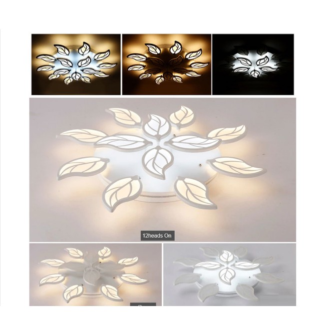 Đèn led ốp trần hình 15 lá NT026 - Decor Trang Trí - 3 chế độ ánh sáng - Có Điều Khiển Từ Xa - Có Video