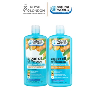 Combo Dầu Gội Xả mượt Tóc Argan Oil Of Morocco Natural World 500ml/ chai
