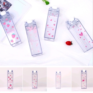 Plastic Clear Milk Carton Water Bottle Fashion Transparent Milk Box Juice Water Cup Gifts for Girls