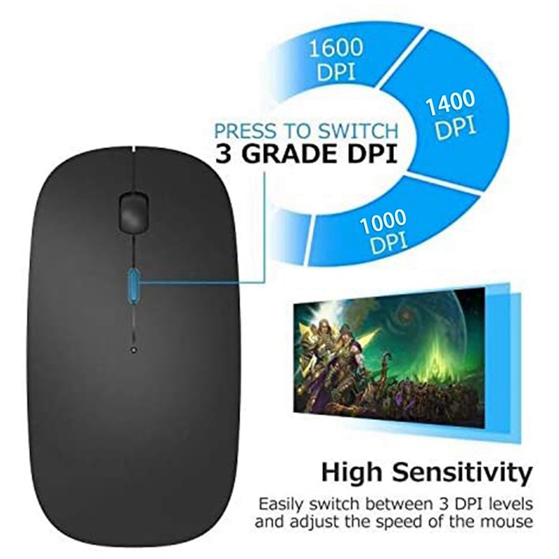 Bluetooth Mouse Rechargeable Comfortable Silence Wireless Mouse, Used for Laptop, Bluetooth Wireless Mouse