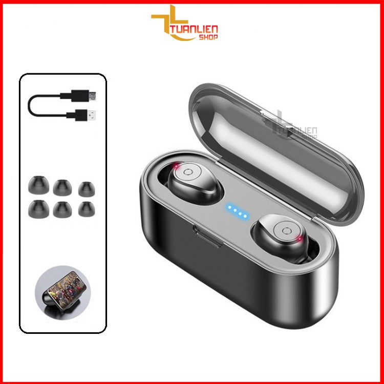 Tai nghe bluetooth Amoi F9, 2000mAh kiêm sạc dự phòng, nút điều khiển cảm ứng,chống thấm nước, chống bụi