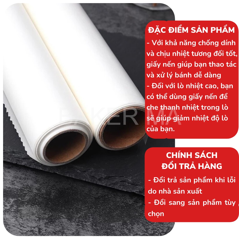 Giấy nến Eufood 30cm x 5m, Giấy nướng bánh không thấm dầu - Dụng cụ làm bánh BAKER MART