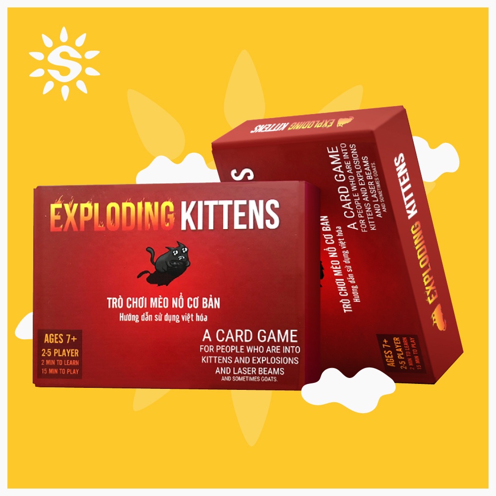 Mèo Nổ hộp cứng TOP BOARDGAME - Exploding Kittens BoardGame 56 lá cán màng dày dặn