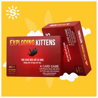 Mèo nổ hộp cứng top boardgame - exploding kittens boardgame 56 lá cán màng dày dặn