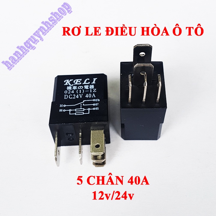 Hộp 20 Rơ le điều hòa ô tô 5 chân 12V 40A hoặc 24V 40A màu đen