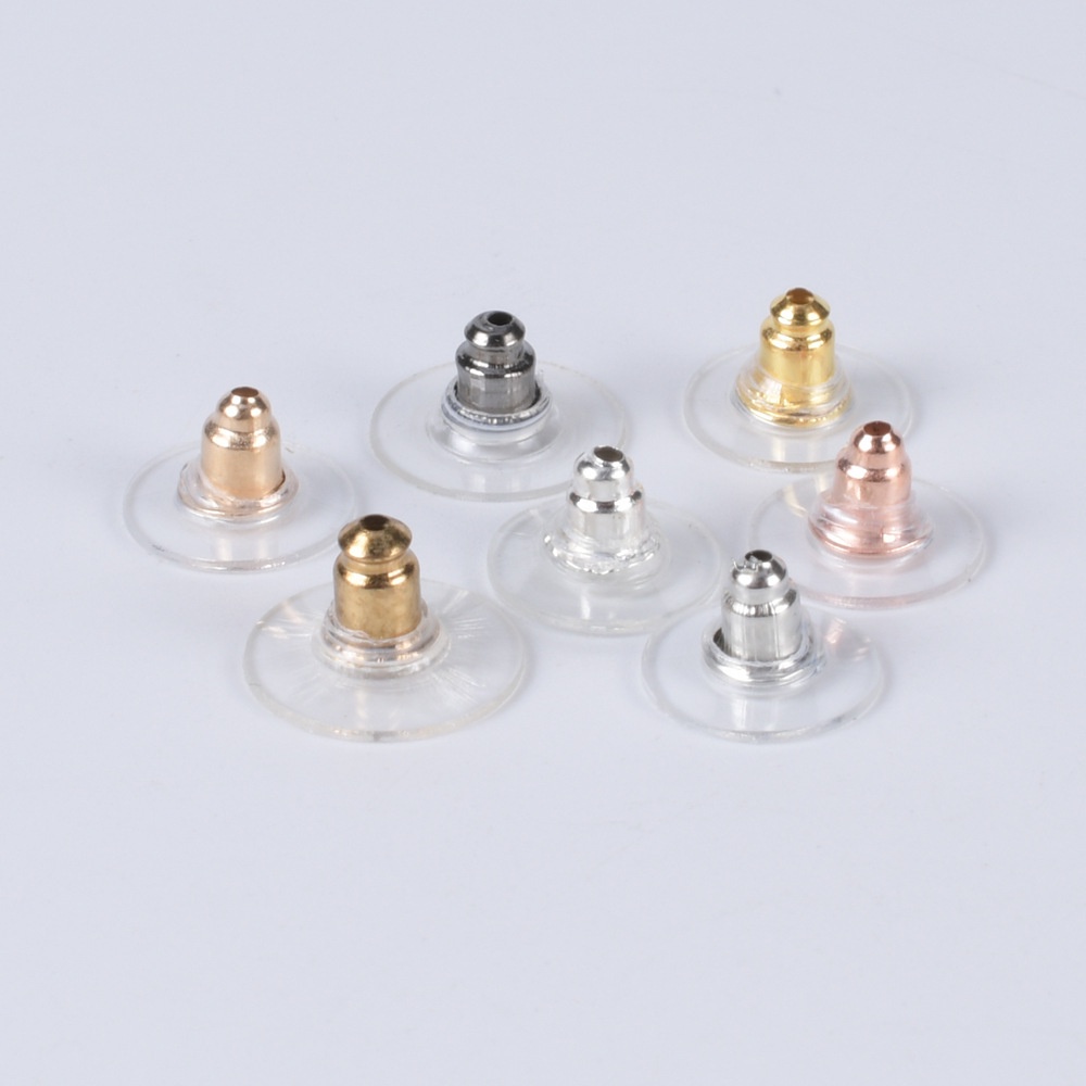 Set 100 Nút Kim Loại Hình UFO Làm Khuyên Tai DIY