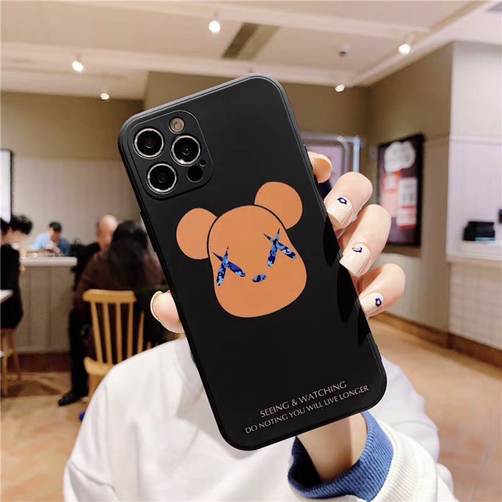 Ốp lưng iphone hình Gấu Kawx G06 dẻo cạnh vuông bảo vệ camera cho ip 7plus/8plus/x/xs/xsmax/11/12/13/promax