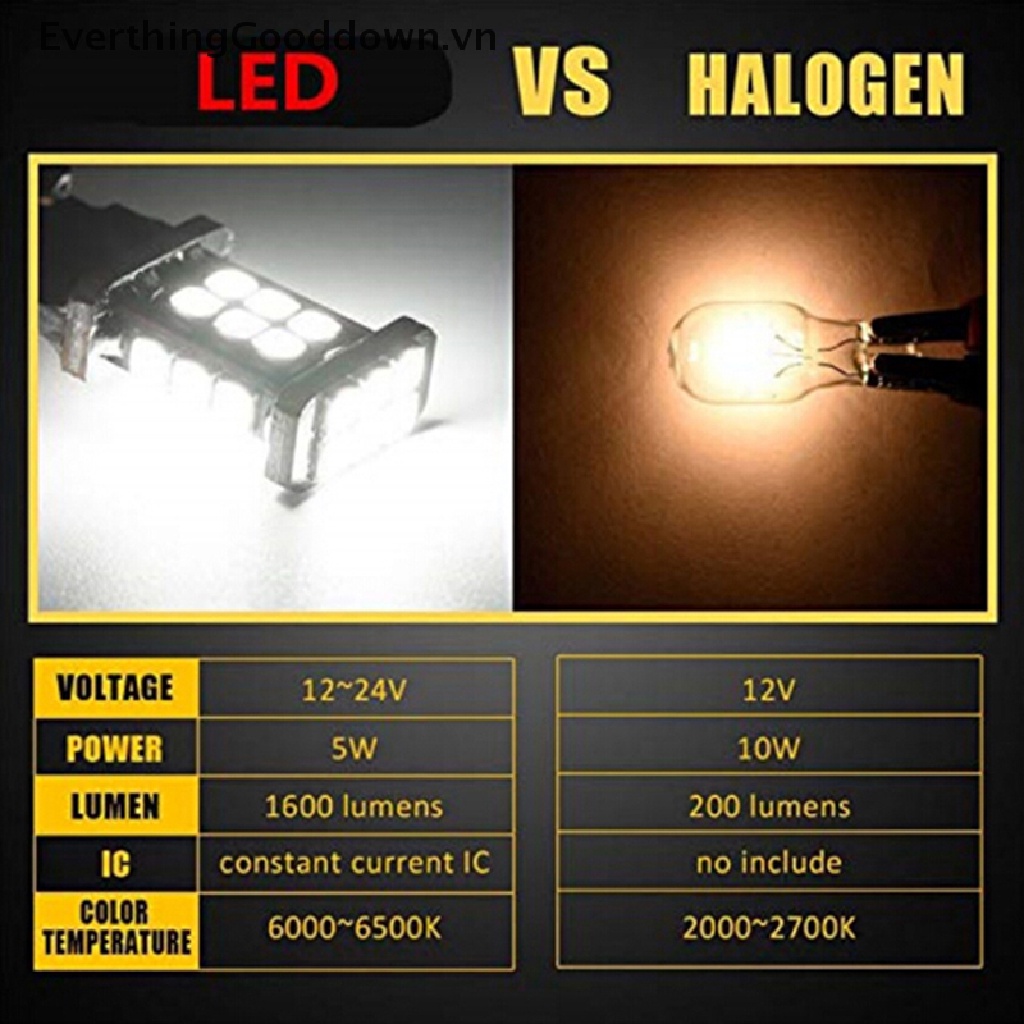 Bộ 2 Đèn LED T15 W16W 24 SMD 3030 921 912 Ánh Sáng Trắng