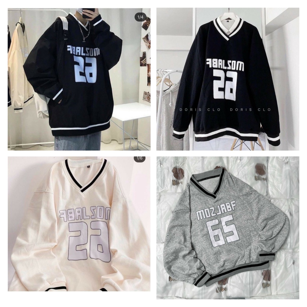 Áo Khoác Hoodie & Sweater Nam Họa Tiết Chữ MOZJABF Phối Số 65 Thiết Kể Cổ Tim Phong Cách Thời Trang Hàn TPhoodie