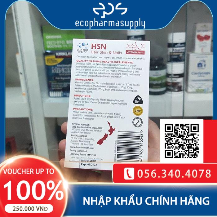 Viên uống HSN Deep Blue Health dưỡng ẩm sáng da dưỡng tóc móng