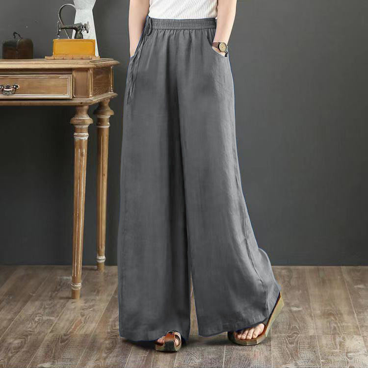 quần ống rộng 100% Cotton Phong Cách Retro Cho Nữ