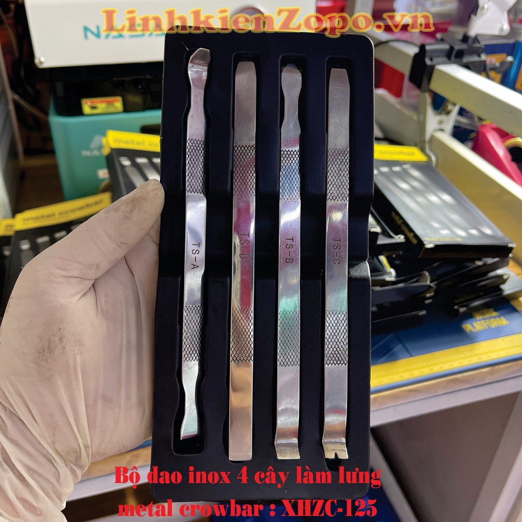 Bộ Lỉa iNox 4 Cây chuyên dụng thay lưng IP tháo lưng tất cả các dòng điện thoại