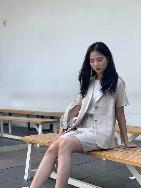 [ Mã FADIRECT20 giảm 20K đơn 150K] Set vest quần sooc ngố ( 1 áo blazer + 1quần sooc) set blazer nữ