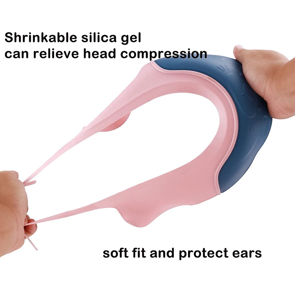 Mũ gội đầu bằng silicon chống thấm nước có thể điều chỉnh bảo vệ tai cho bé sáng tạo tiện lợi