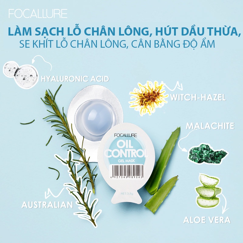 MẶT NẠ 7 NGÀY FOCALLURE 3.8G HỖ TRỢ GIẢM MỤN DƯỠNG ẨM KIỂM SOÁT DẦU NHỜN DƯỠNG DA TRẮNG HỒNG