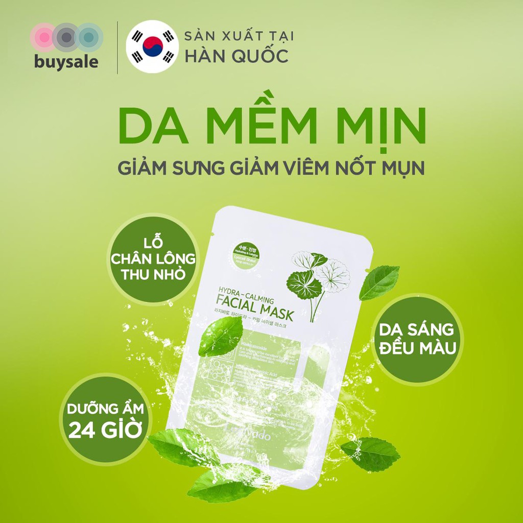 Mặt nạ dưỡng ẩm trắng da giúp kiềm dầu và mụn Hàn Quốc Hydra Calming Facial Mask 2 miếng (23g/miếng) - Buysales