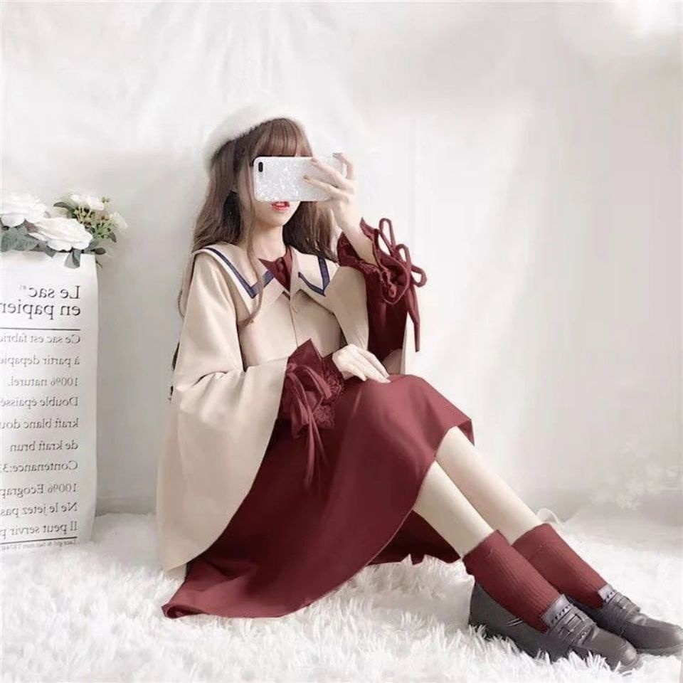 Set Đầm Dáng Dài Thời Trang Năm Mới Phong Cách Nhật Bản Dành Cho Nữ