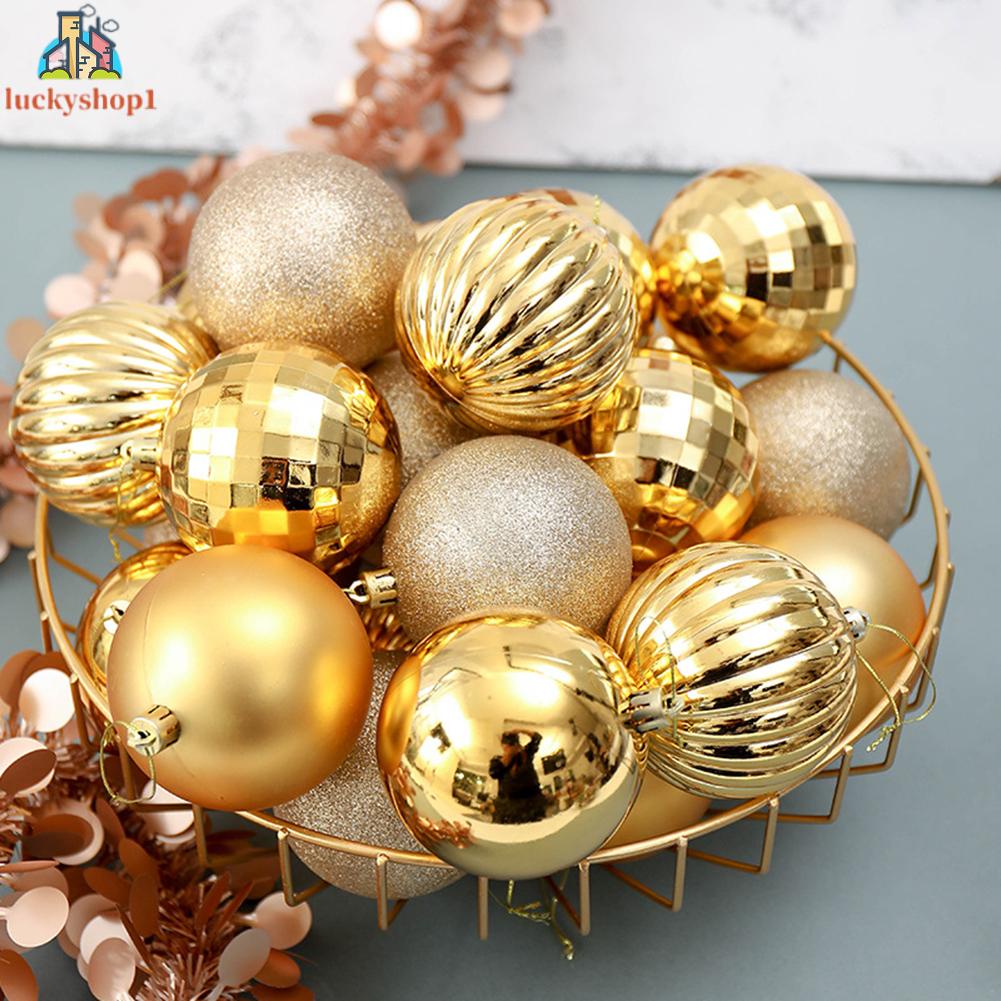 Set 34 Quả Châu Màu Đỏ 40mm Trang Trí Cây Thông Noel Mới