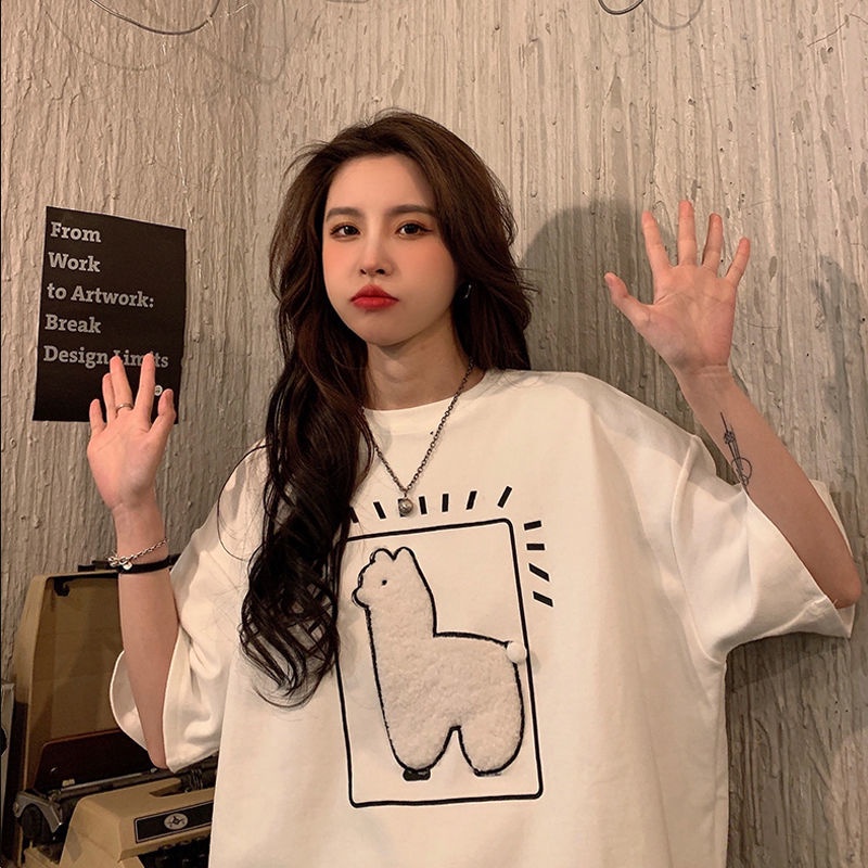 Áo Thun Nữ Oversize Thêu Họa Tiết