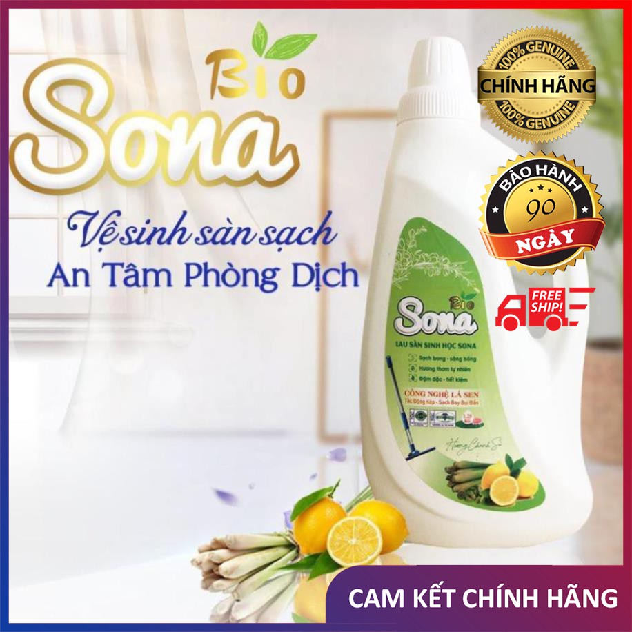 Nước Lau Sàn Đuổi Muỗ Hương Quế & Hương Chanh Sả SoNa 1.25kg, Lau Sạch Vết Bẩn Khó, Không Hại Men Gạch, Phù Hợp Sàn Gỗ