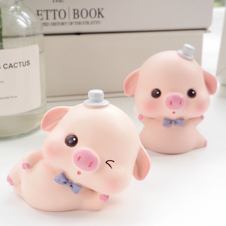 Phụ Kiện Trang Trí Ô Tô Bàn Làm Việc Bàn Học Phòng Khách Mô Hình 4 Chú Lợn Con Đáng Yêu - Phụ Kiện Xe Hơi Luxcar Giá Rẻ