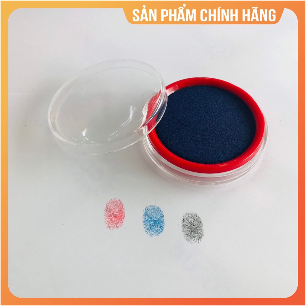 Hộp mực lăn tay chỉ điểm mực không dính tay, 3 màu xanh dương đỏ đen hàng chính hãng giá rẻ