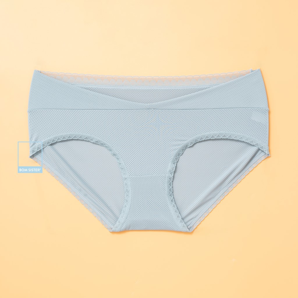 [Mã FAMALLT5 giảm 15% đơn 150k] Quần lót thun lạnh viền ren màu trơn chuyên dụng cho mẹ bầu BOM SISTER Q9090 | BigBuy360 - bigbuy360.vn