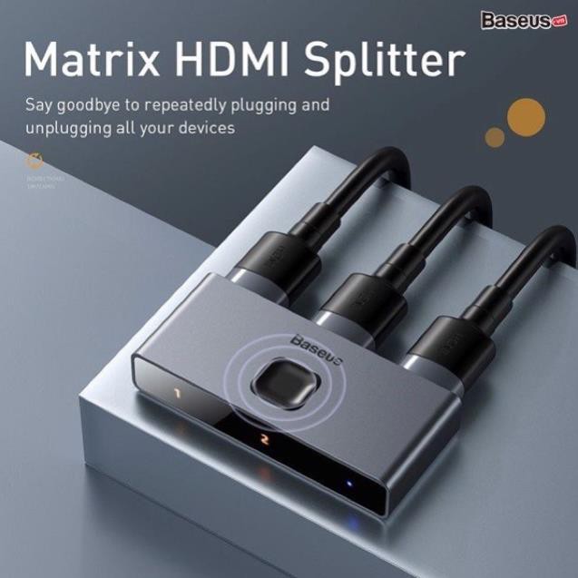 [Mã ELHACE giảm 4% đơn 300K] Thiết bị chia cổng HDMI 2 chiều Baseus Matrix HDMI Splitter