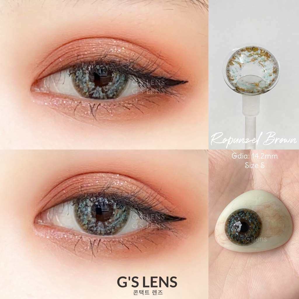 Lens Nâu Tây Ropunzel Brown Size S Giãn Ít (0 Đến 10 Độ Cận)