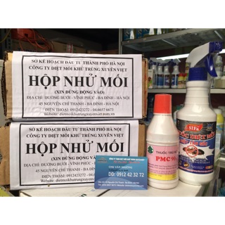 Bộ diệt mối tận gốc 2 hộp nhử mối+thuốc lây nhiễm PMC-90+ thuốc phun phòng chống Sifa Mối