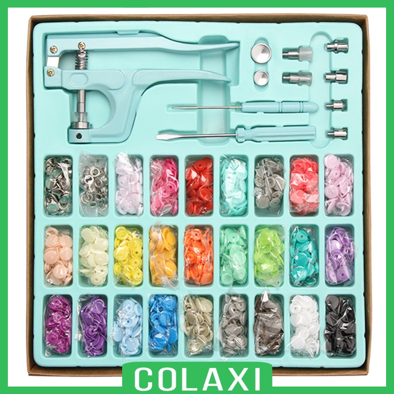 [COLAXI]312pcs Snap Button Kit Metal Snaps Studs w/ Pliers Press Tool for Sewing