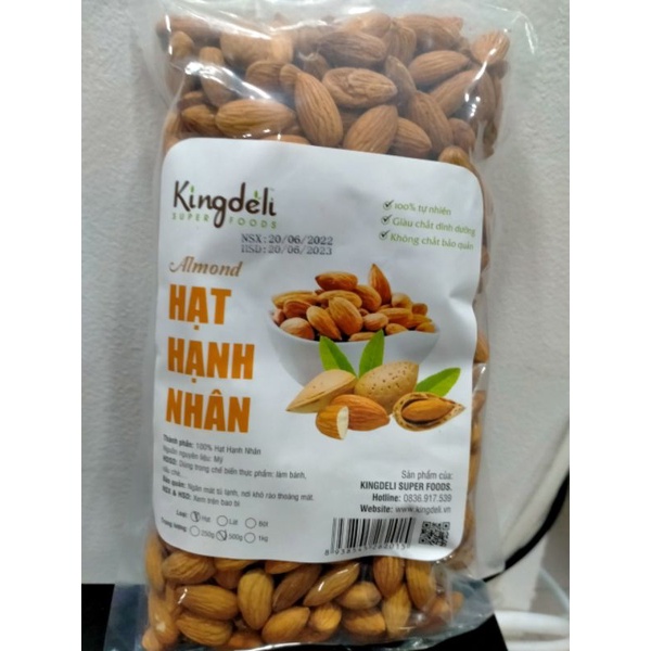 Hạnh nhân sống tự nhiên, ko chất bảo quản 500g