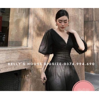 [Hàng Có Sẵn] Bigsize Đầm Xếp Ly Eo Viền Ren (Từ 45kg đến 100kg)