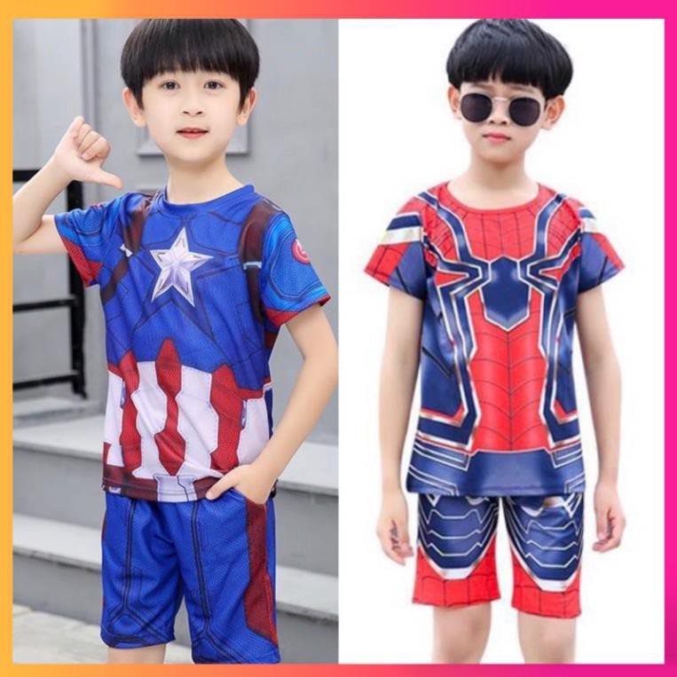 Bộ siêu nhân.Bộ siêu anh hùng cho bé từ 8-22kg❤️Bộ Cộc tay Bé Trai