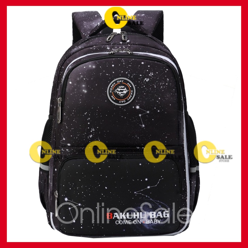 Balo học sinh trung học cặp xách đi học cấp 2 bé trai gái ba lô trẻ em chống thấm nước Size 45cm