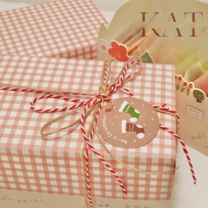 Cuộn Dây Cotton 2 Lõi Trang Trí Phong Cách Giáng Sinh / Bao Bì Hộp Bánh / Làm Thủ Công - KAT Official Store