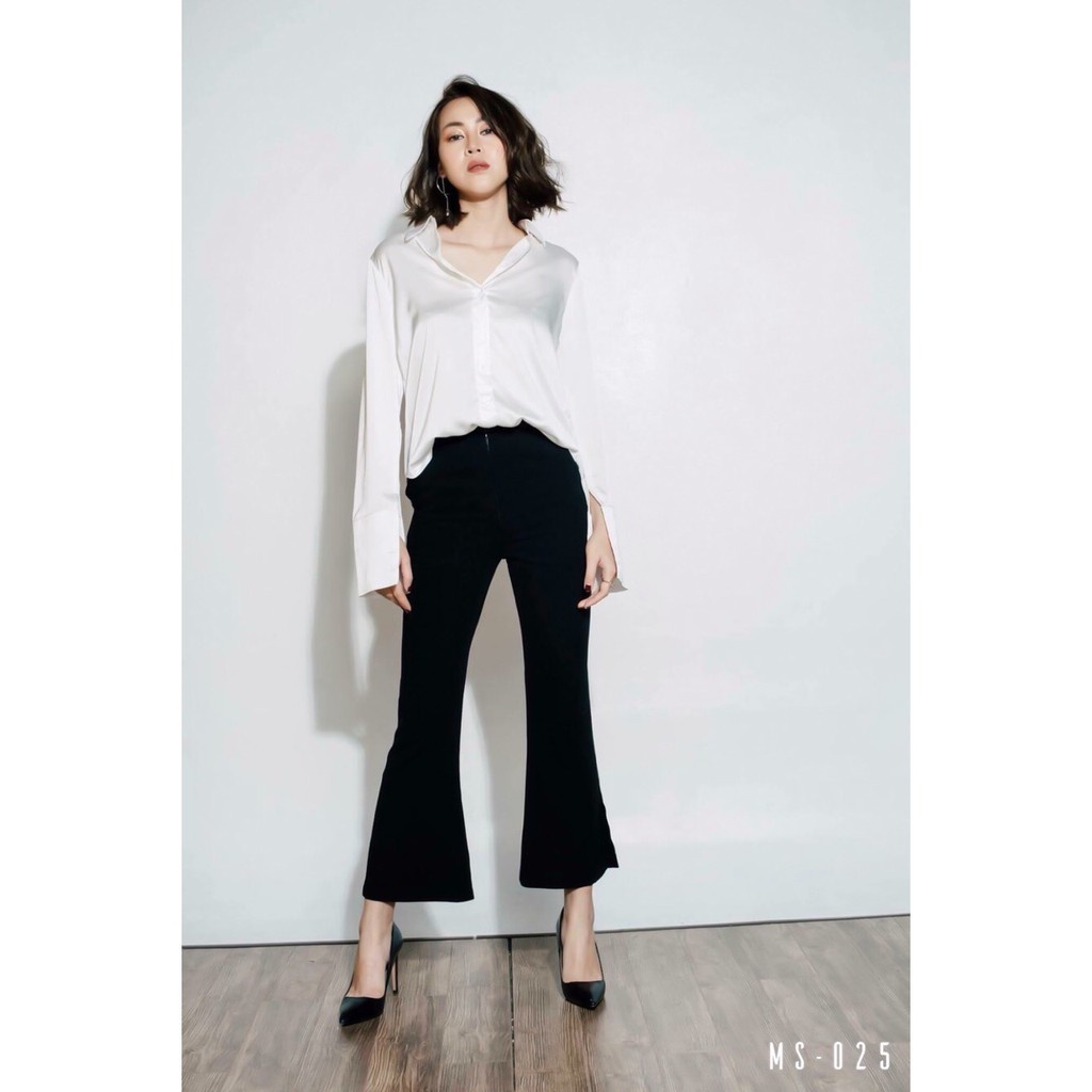 Áo sơ mi nữ lụa trắng đẹp form rộng cổ vest có BIGSIZE cao cấp phong cách công sở, sang trọng ASM02