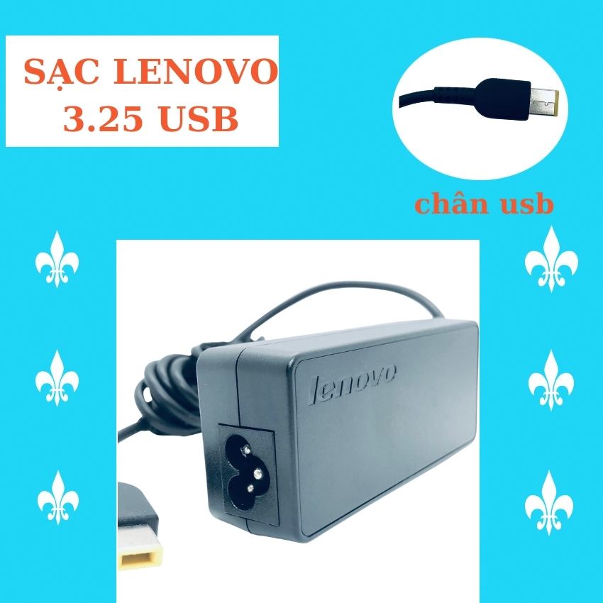 Sạc laptop lenovo 3,25 chân usb savintech, sạc máy tính lenovo zin cao cấp chân vuông bảo hành 12 tháng