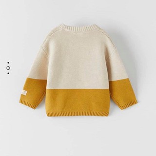 Áo len ZARA phối màu vàng be