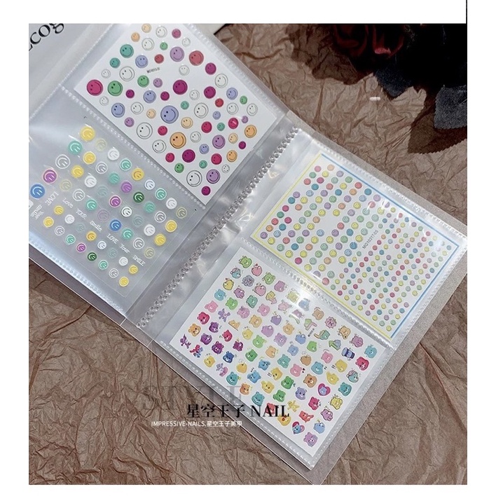 Sổ Đựng sticker ( Loại Tốt ) ,chứa 80 miếng, abum để hình dán móng