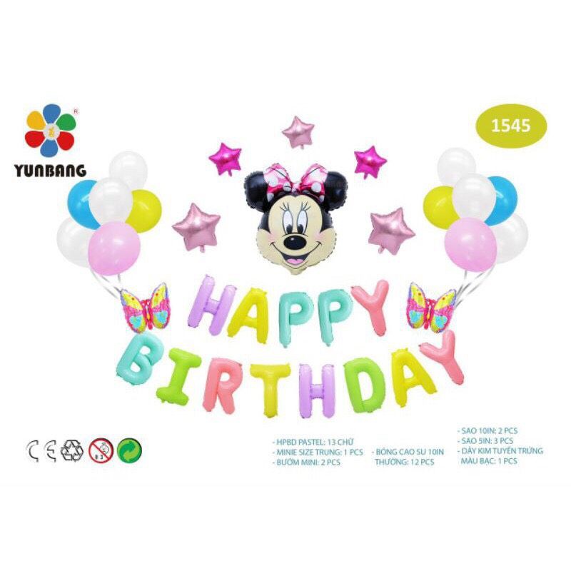 Set Bóng Sinh Nhật Chuột Mickey Minnie (Đọc Kỹ Trước Khi Mua)