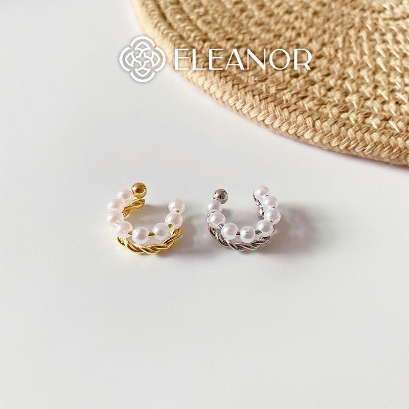 Bông tai nữ gắn vành Eleanor Accessories ngọc trai nhân tạo phụ kiện trang sức 4382 ( một chiếc )